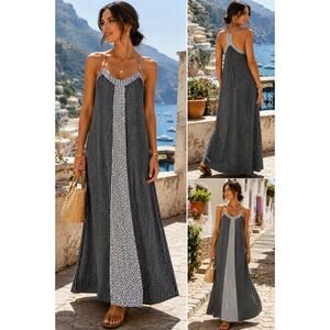 Laundry by Shelli Segal Black White Printed Maxi Dress 12 Resort Coastal Chic